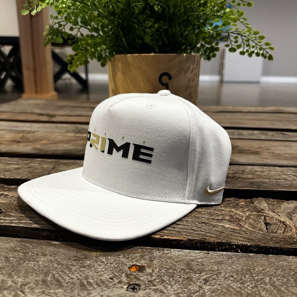 NWT Coach Prime Nike Colorado Buffaloes White Flat Bill Adjustable Hat Cap OSFM
